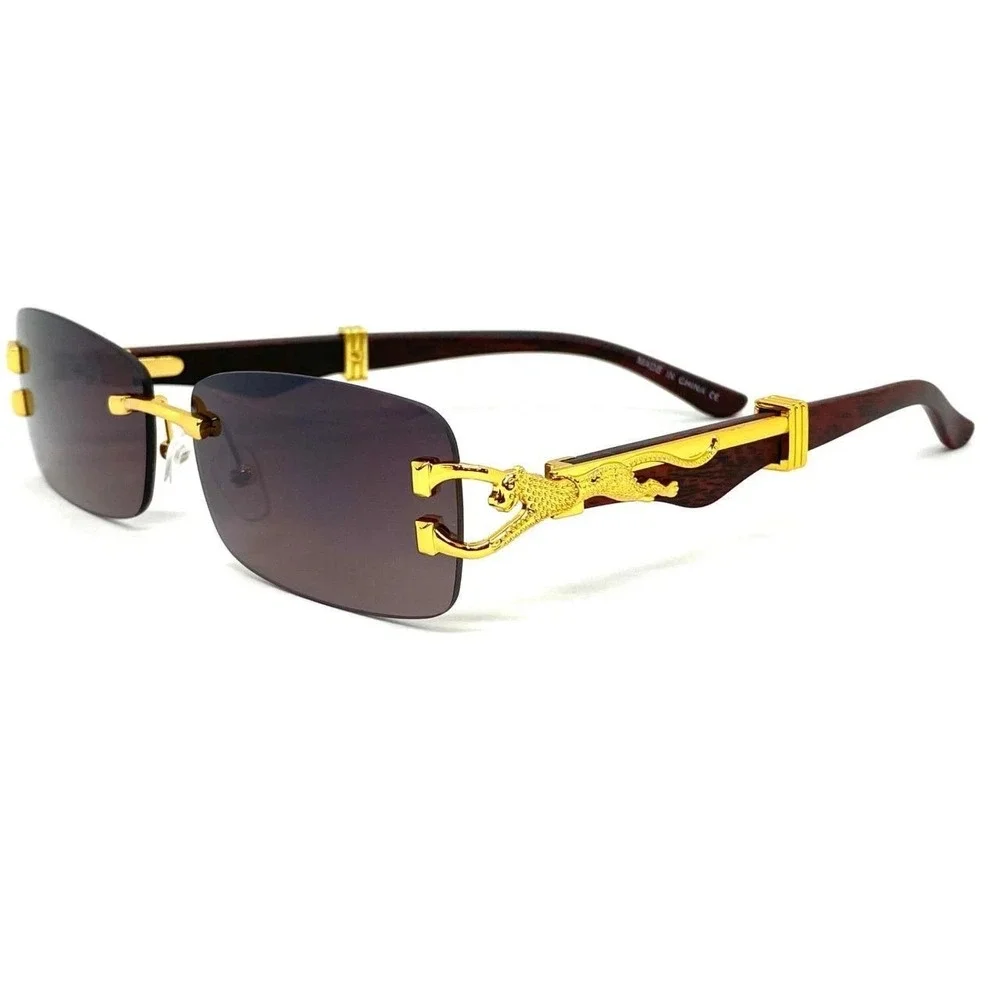 Men Sunglasses Vintage Aesthetic Sleek Black Lens Small Shades Executive Eyewear